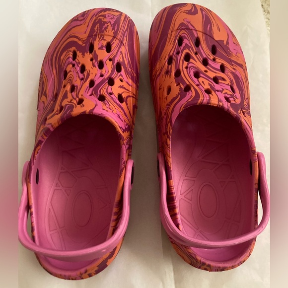 Pink orange swirls clogs sandals sz 9 - Picture 7 of 10